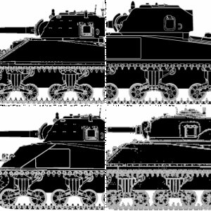 World War II AFV silhouettes - Sherman